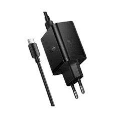 Hoco Polnilec N75 GaN PD 65W 1x USB A in 2x Type C s kablom 1m Type C za Samsung, Apple - črn