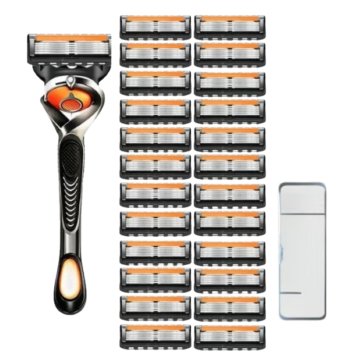 FRILLA® Moški brivnik z 24 rezili, nastavljiva gibljiva glava, nedrseč ročaj | MENZORS