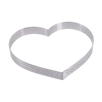 de Buyer Okvir za torto 3099.52, perforiran okvir, oblika srca, premer 18 cm, višina 2 cm, nerjaveče jeklo