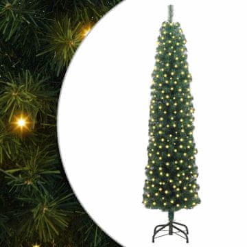 Vidaxl Umestno božično drevo Zelena 240 cm PVC in Jeklo in Plastika