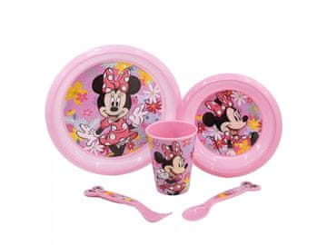 Stor Otroški jedilni set Minnie Mouse 5 delov - krožnik, skleda, skodelica in jedilni pribor, 74415