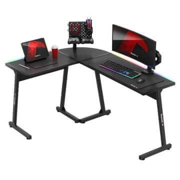 Huzaro Igralska Kotna Miza Hero 6.0 RGB LED Osvetlitev