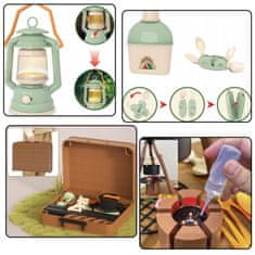 Mega Creative Otroški kamping komplet, zložljiva miza, kovček + potovalni dodatki, kampiranje, LED lučka, parni učinek, zvok