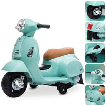 shumee Otroški skuter Vespa na baterije, barva mint
