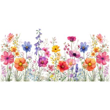 Vixson Cvetlična nalepka za okno 30x60 cm, dvostranski tisk, pralna in odstranljiva | FLORASTIK Pisano cvetje