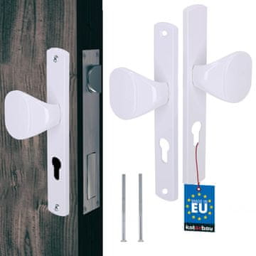 shumee Ročaj za vrata, dolga plošča, aluminij, bela, 72 mm