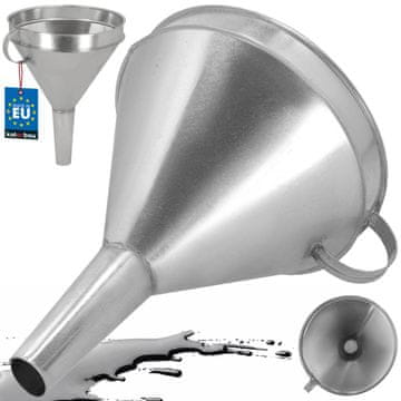 shumee Pocinkan kovinski lijak s cedilom, filter za kurilno olje, posoda 23 CM