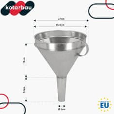 shumee Pocinkan kovinski lijak s cedilom, filter za kurilno olje, posoda 23 CM