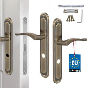 shumee Kljuka za vrata z dolgo ploščo za stranišče za kopalnico, klasična patina 72 mm