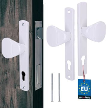 shumee Ročaj za vrata, dolga plošča, aluminij, bela, 90 mm