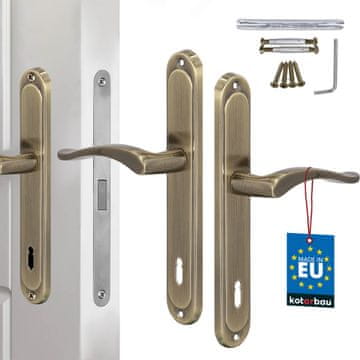 shumee Kljuka za vrata, dolga ploščica za ključe, klasična patina, 90 mm