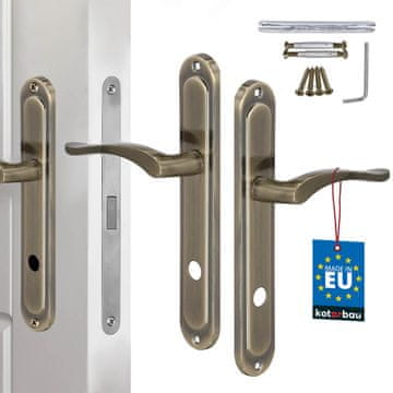 shumee Kljuka za vrata z dolgo ploščo za stranišče za kopalnico, klasična patina 90 mm