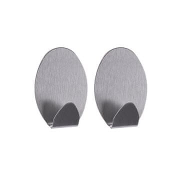 shumee AWD INTERIOR 1332 srebrn stenski obešalnik, lepljen, ovalen, 2 kosa.