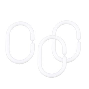 shumee AWD INTERIOR 1325 obročki za tuš zaveso beli, 12 kosov