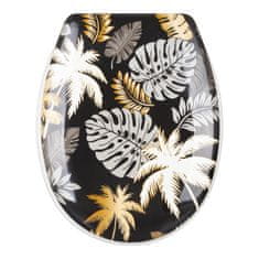 shumee NOTRANJOST POGONA NA VSA ŠTIRINA 1998 Palmera straniščna deska z mehkim zapiranjem, duroplast, črna s palmami