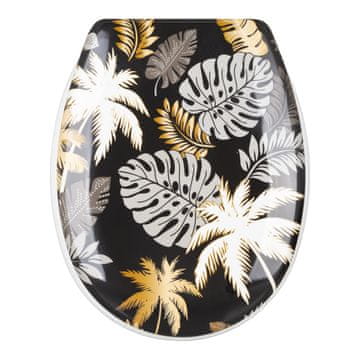 shumee NOTRANJOST POGONA NA VSA ŠTIRINA 1998 Palmera straniščna deska z mehkim zapiranjem, duroplast, črna s palmami