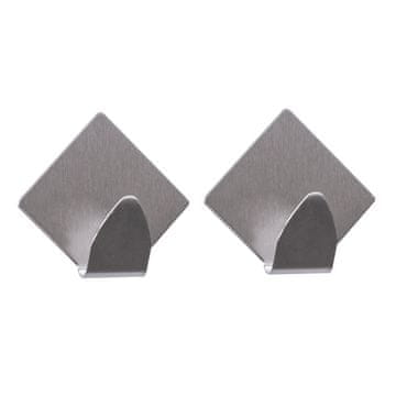 shumee AWD INTERIOR 1330 srebrno lepljen stenski obešalnik z rombom, 2 kosa