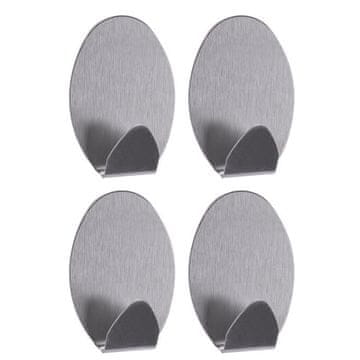 shumee AWD INTERIOR 1333 srebrn stenski obešalnik, lepljen, ovalen, 4 kosi.