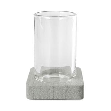 shumee Kopalniška skodelica Q-BATH PREMIUM DECOR 1535, siv marmor + steklo