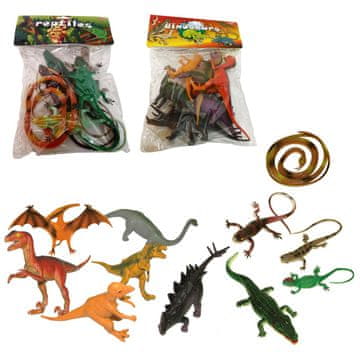 Denis Komplet plastičnih figuric dinozavrov in plazilcev