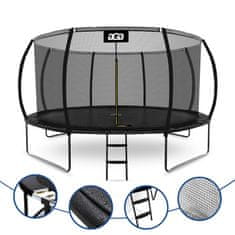 Aga SPORT EXCLUSIVE Trampolin 430 cm Črna + zaščitna mreža + lestev
