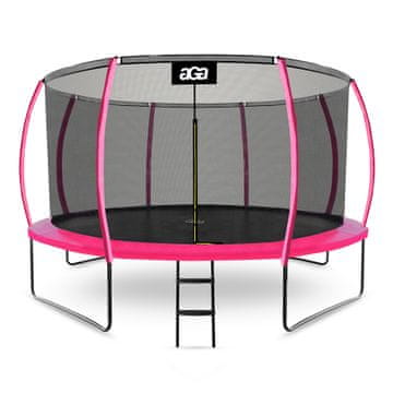 Aga SPORT EXCLUSIVE Trampolin 366 cm Roza + zaščitna mreža + lestev