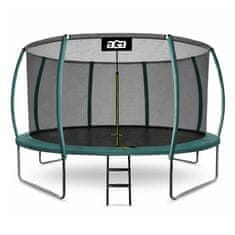 Aga SPORT EXCLUSIVE Trampolin 366 cm Temno zelena + zaščitna mreža + lestev