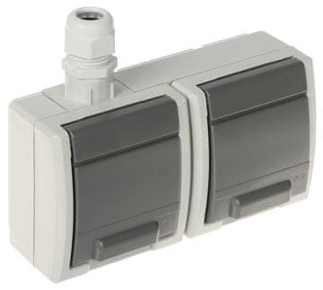 shumee DVOJNA NADGRADNA VTIČNICA AQUANT-G2/V1/EPN 230V AC 16A IP65 Elektro-Plast