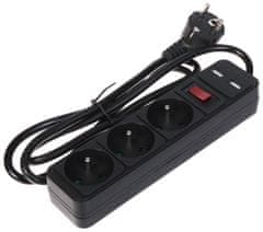 RAZDELILNIK PR-1.5M-3G-SW/USB/B (3 VTIČNICE + 2 USB) 1.3m