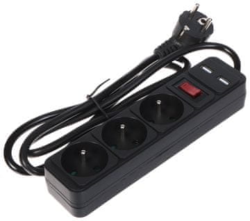 shumee RAZDELILNIK PR-1.5M-3G-SW/USB/B (3 VTIČNICE + 2 USB) 1.3m