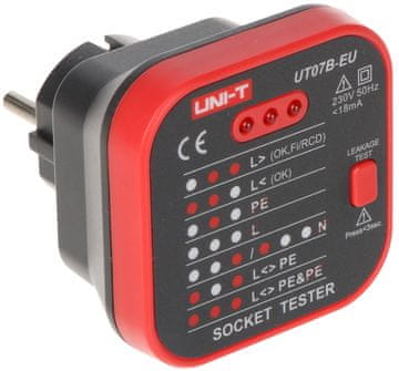 shumee TESTER VTIČNIC S FUNKCIJO PREVERJANJA RCD UT-07B-EU UNI-T