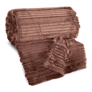 shumee EUROFIRANY ODEJICA IZ FLISA Z RELIEFNIM VZORCEM NINA 150X200 CM BEŽ