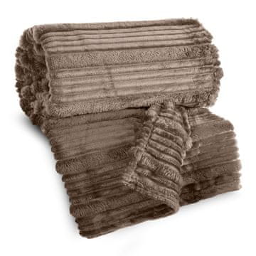 shumee EUROFIRANY ODEJICA IZ FLISA Z RELIEFNIM VZORCEM NINA 220X200 CM NARAVNA