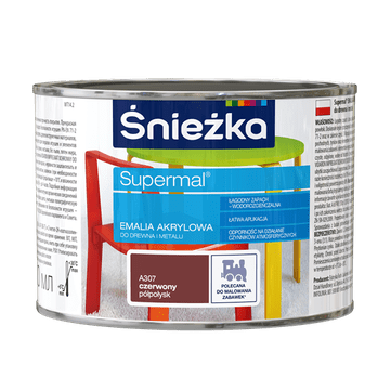 shumee SUPERMAL AKRILNI EMAJL ZA LES IN KOVINO A307 RDEČI POLSIJOČI 0,4 L