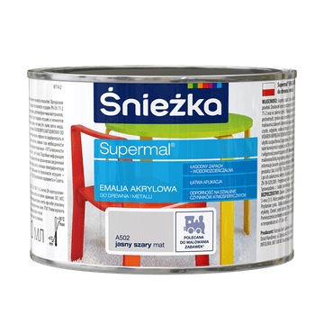 shumee SUPERMAL AKRILNI EMAJL ZA LES IN KOVINO SVETLO SIVA MAT 0,4 L