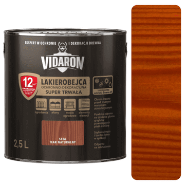shumee VIDARON INTELIGENTNI ZAŠČITNI LAK ZA LAZURO SUPER TRPEŽEN NARAVNI TEAK 2,5 L