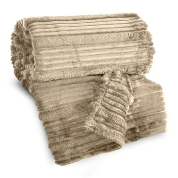 shumee EUROFIRANY ODEJICA IZ FLISA Z RELIEFNIM VZORCEM NINA 220X200 CM KREM