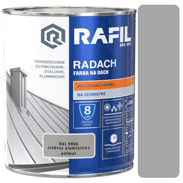 shumee RADACH POLIVINIL-AKRILNA BARVA ZA ALUMINIJSKO STREHO RAL 9006 5L POLMAT