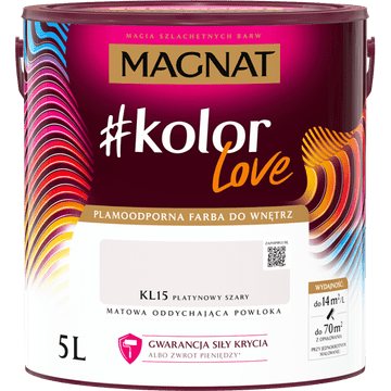 shumee MAT ZRAČNA LATEKSNA BARVA MAGNAT #kolorlove KL15 platinasto siva 5L BS