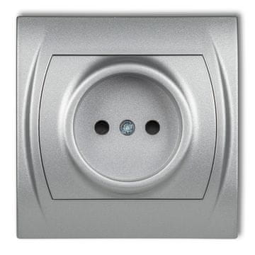 shumee KARLIK LOGO ENOJNA VTIČNICA 2P B/U 7LGP-1P SREBRNA