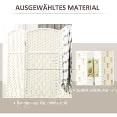 Homestar Prostorovni delilnik 4-panelni zložljiv 180x17x180 cm bel