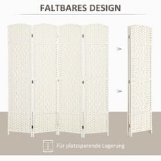 Homestar Prostorovni delilnik 4-panelni zložljiv 180x17x180 cm bel