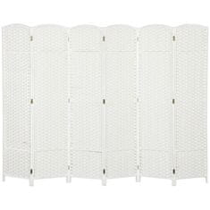 Homestar Prostorilni razdelilec 6-panelni zložljiv 240x16x170 cm bel