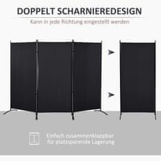 Homestar Prostorilni razdelilnik 3-panelni zaslon za zasebnost 253x182x50 cm črn