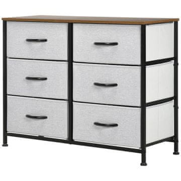 Homestar Omara s 6 tkaninskimi predali 80x30x625 cm Siva