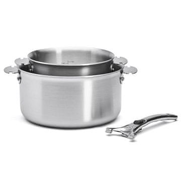 de Buyer Komplet ponev 3661.02 LOQY, 2 kosa ponve 16/20 cm, 1 kos ročaja, prostornina 1,5/2,5 l, ukrivljen rob