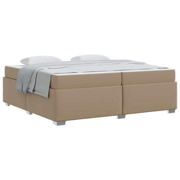 Vidaxl Konstrukcija postelje z vzmetnico Kapučino 200 x 200 cm blago