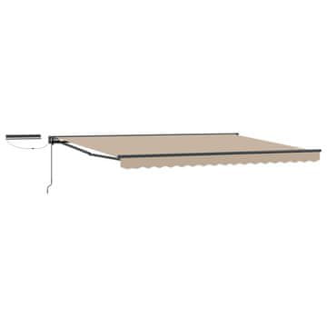 Vidaxl Električni zložljiv senčnik Bež in Antracitna 4 × 3,5 m