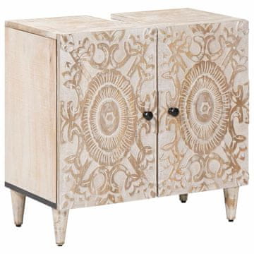 Vidaxl Kopalniška omara za umivalnik z vrati Bela 62 x 33 x 58 cm