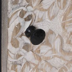 Vidaxl Strani šal s polico Bela 90 x 33,5 x 75 cm Masiven les manga